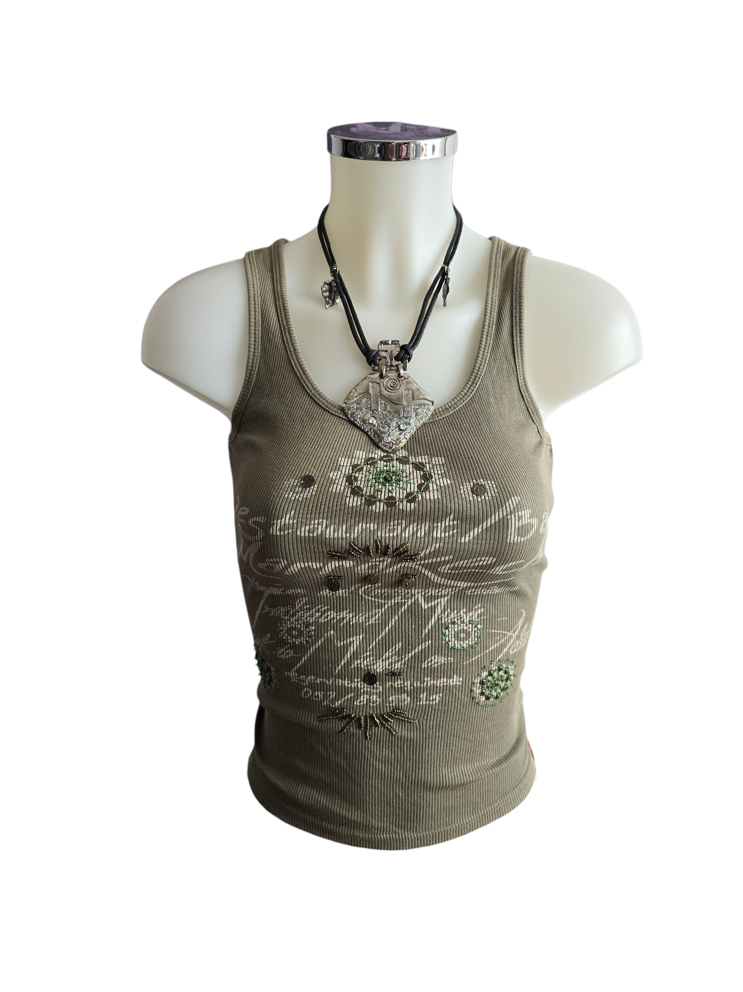 90s vintage bohemian ribbed top