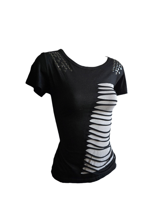 00s vintage distressed studded indie sleaze top - zimfriperie