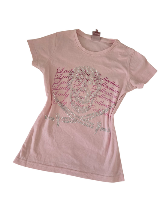 Y2k vintage mcbling rhinestone skull top