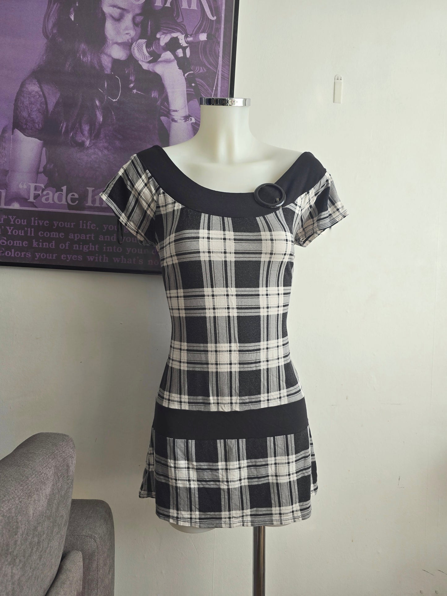 Dress vintage robe plaid carreaux 2000s coquette downtown girl twee