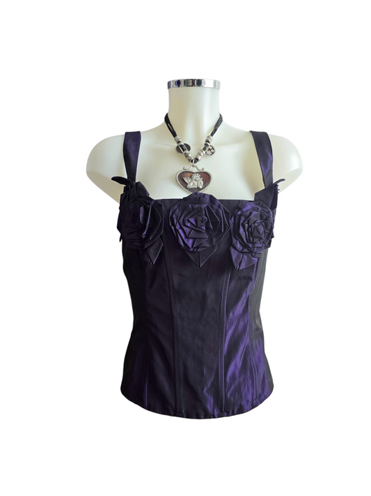 00s vintage whimsigoth purple corset top