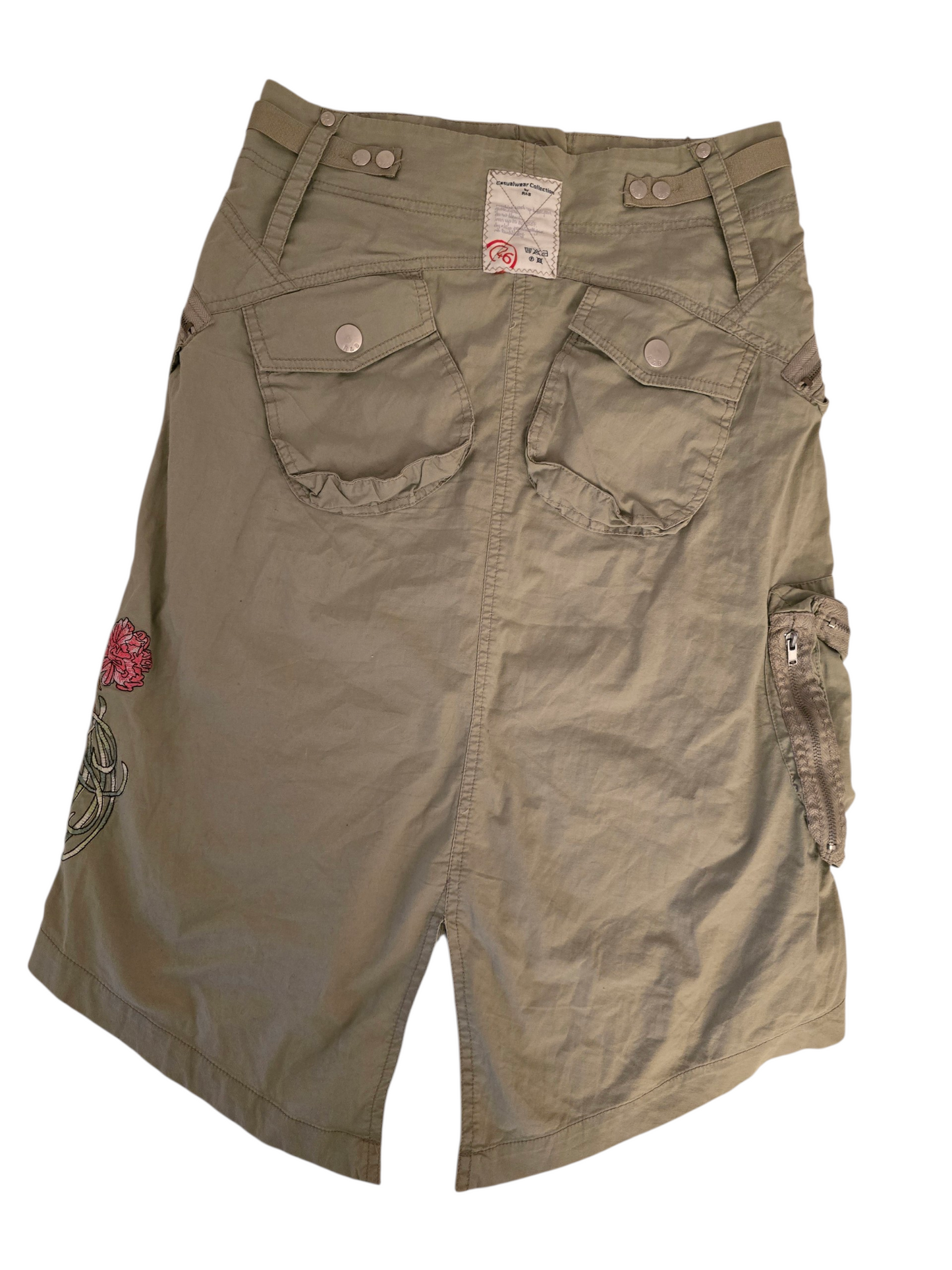 2000s vintage whimsical cargo asymetric skirt