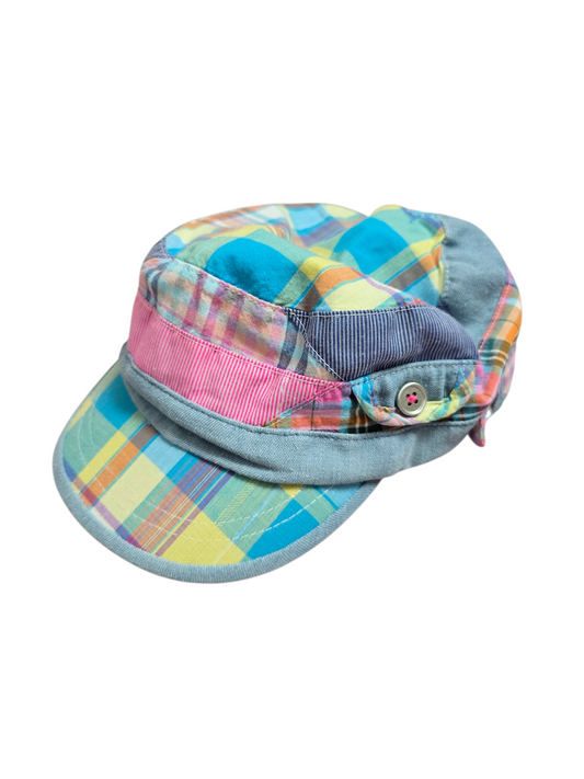 2010s vintage twee color plaid cap