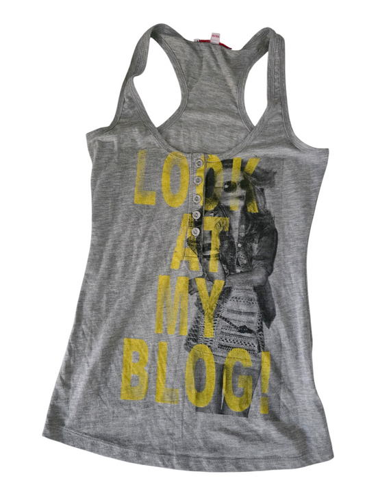 2010s vintage swag grey top - zimfriperie
