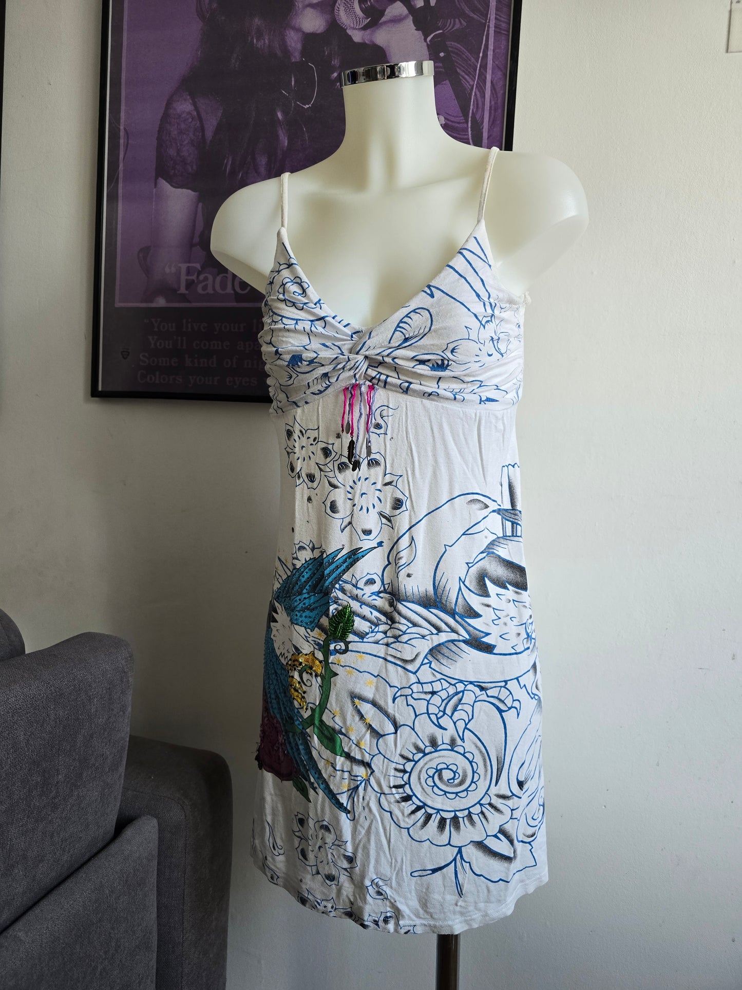 2000s vintage fairy bro hoe sequins strass dress