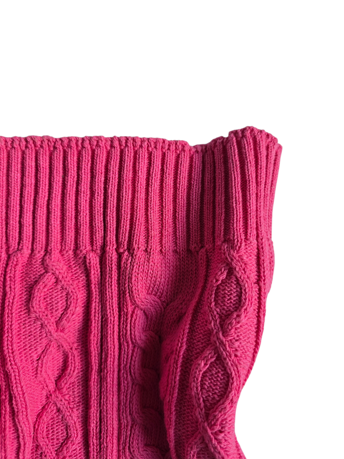 2000s vintage swag ribbed strapless pink top