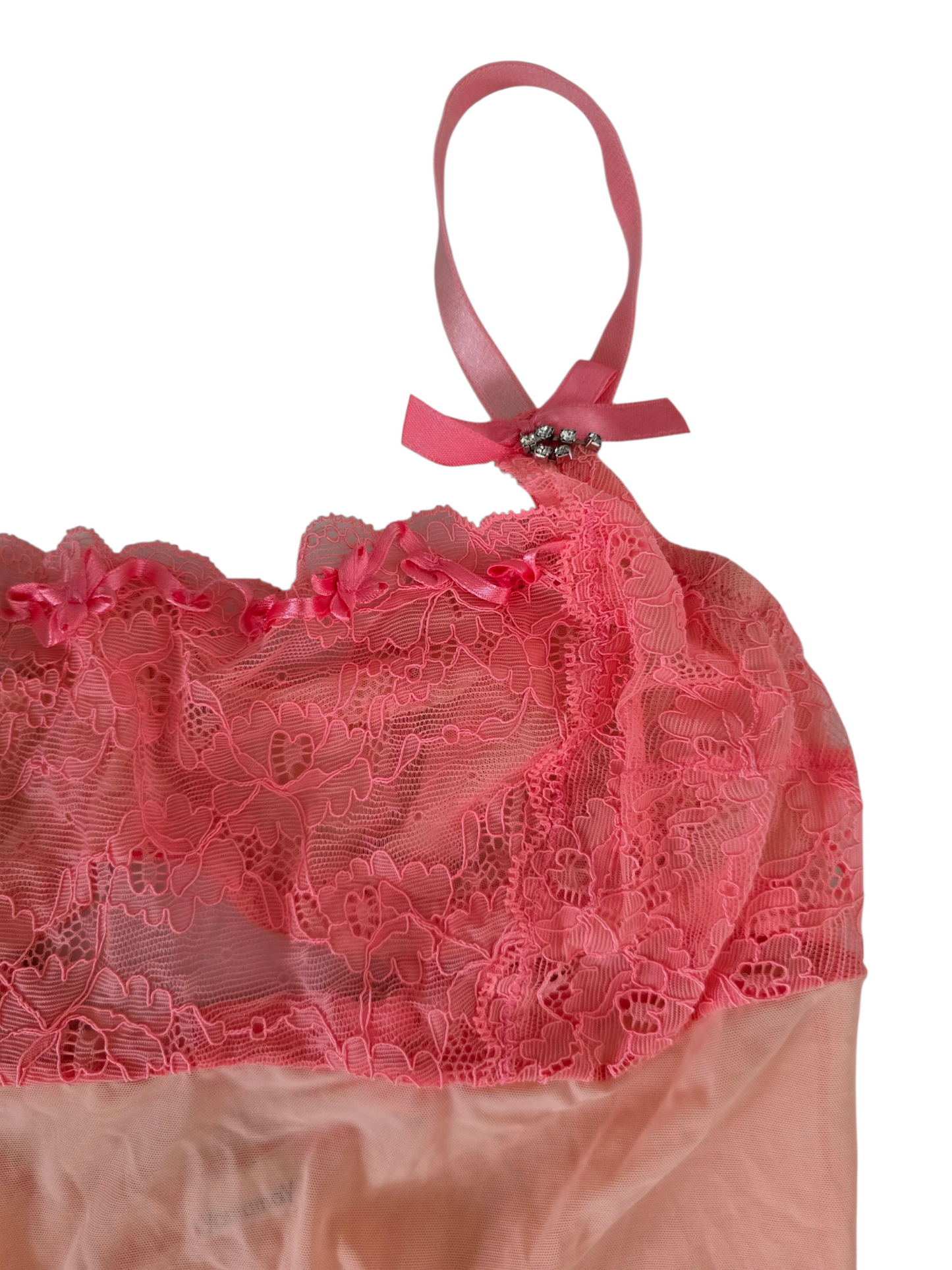 2000s vintage coquette pink babydoll lace top - zimfriperie
