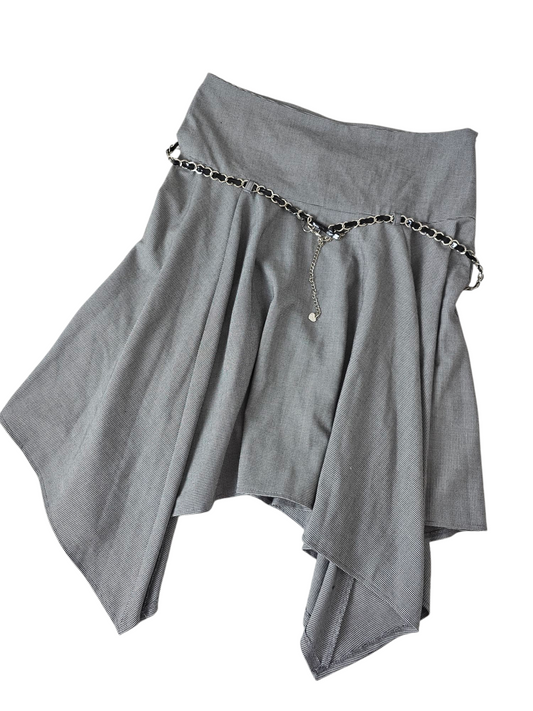 00s vintage plaid downtown asymmetric skirt