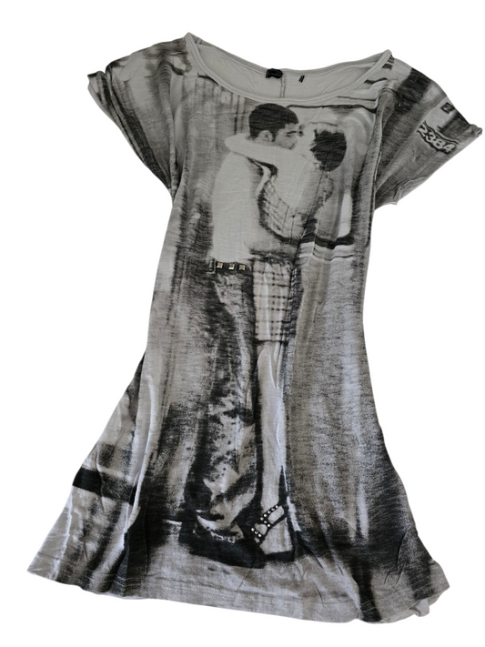 2000s vintage indie sleaze studded printed top - zimfriperie
