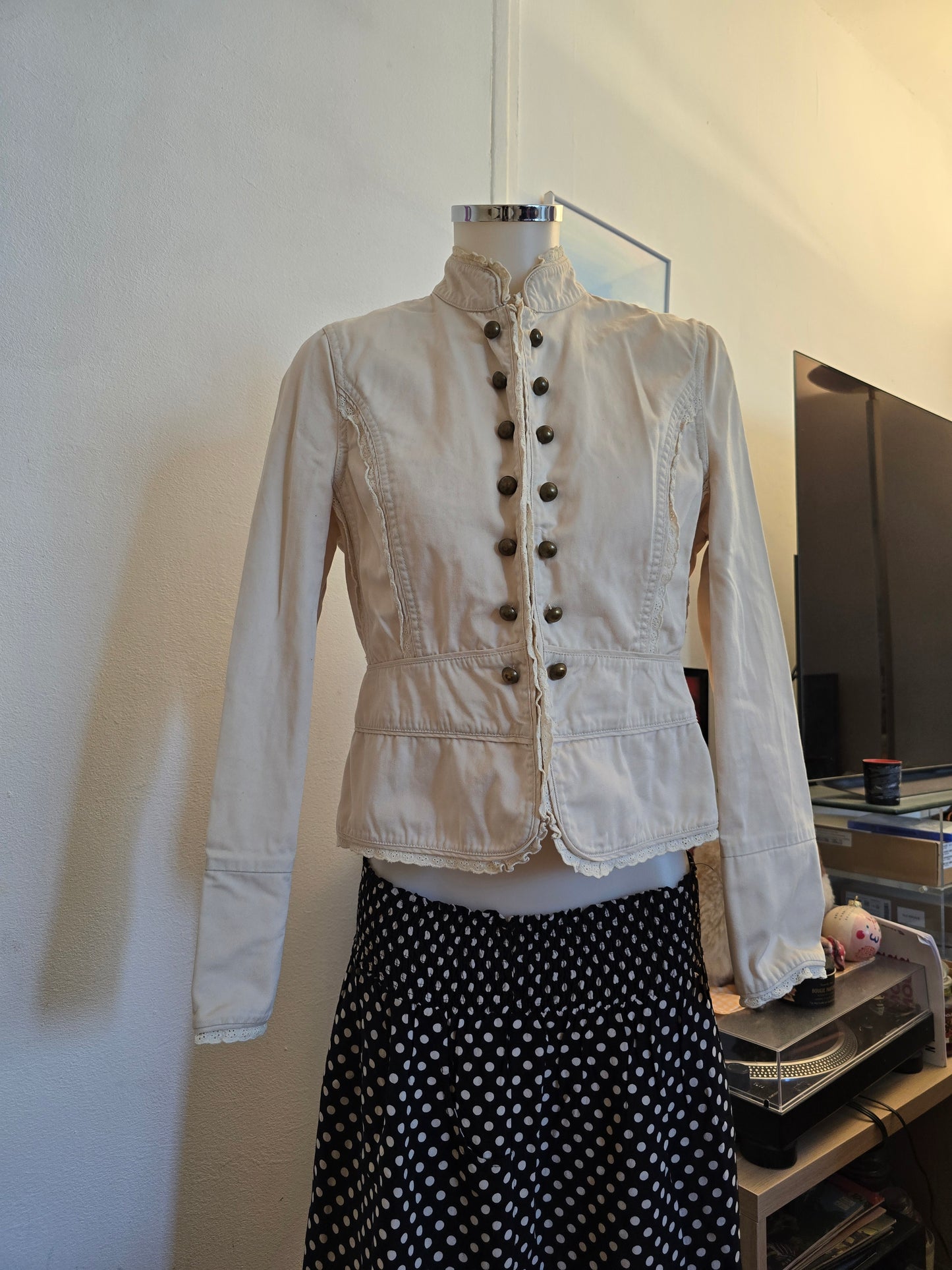 Y2k vintage indiesleaze lace officer jacket