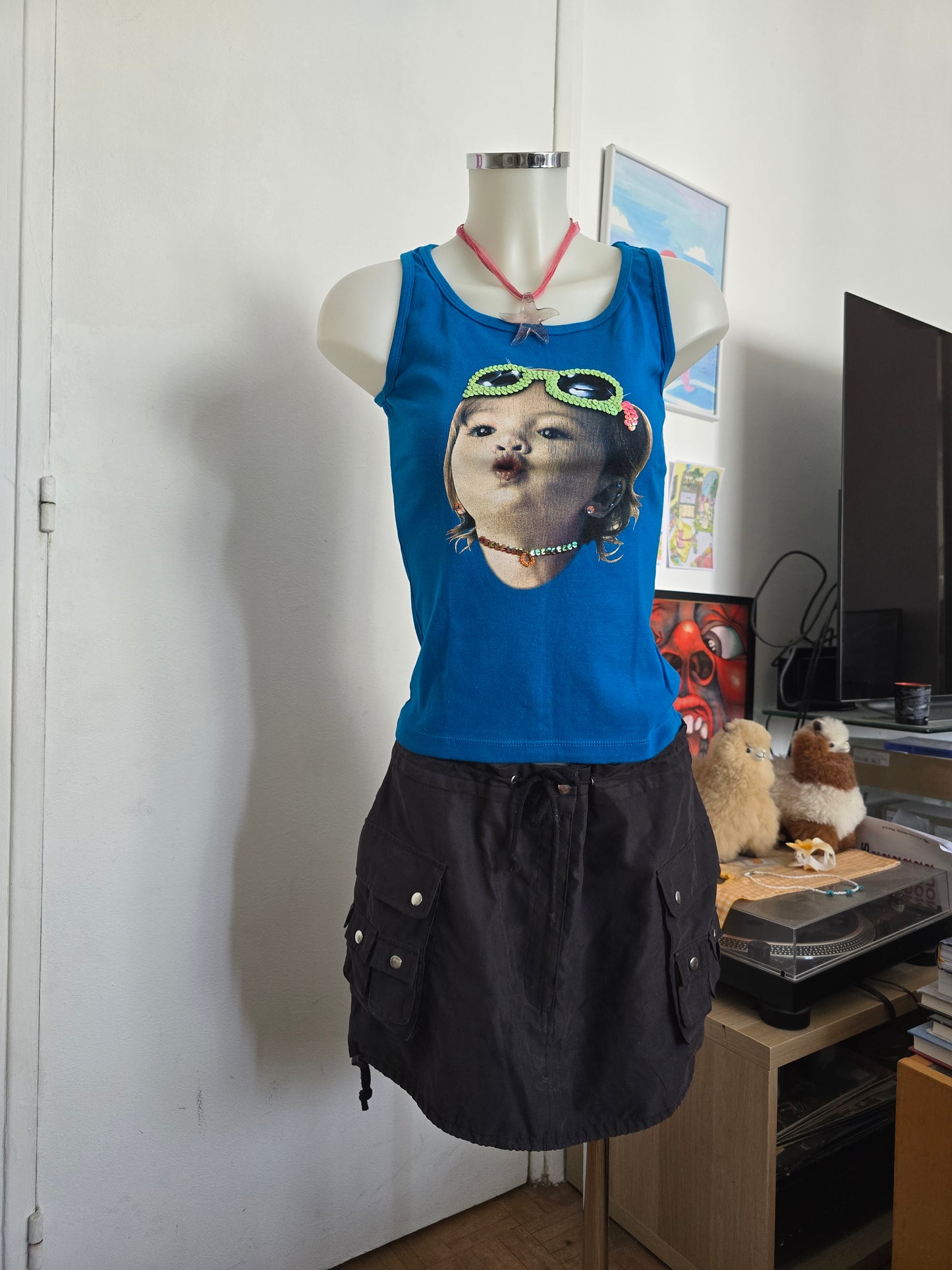 Y2k vintage baby sequin top