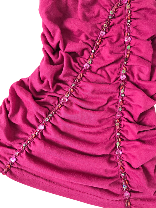 Y2k vintage flirty mcbling sequin top