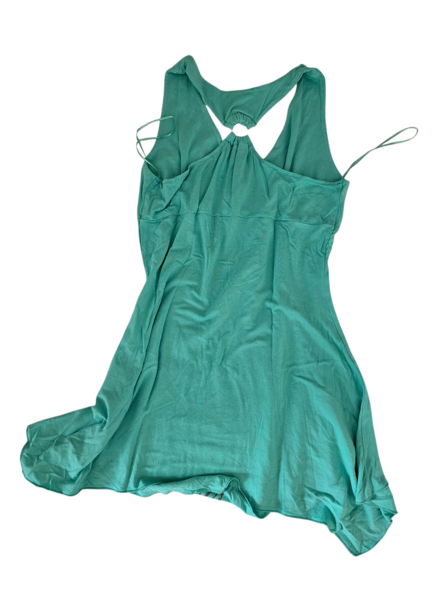 2000s vintage fairy bro hoe teal asymetric dress