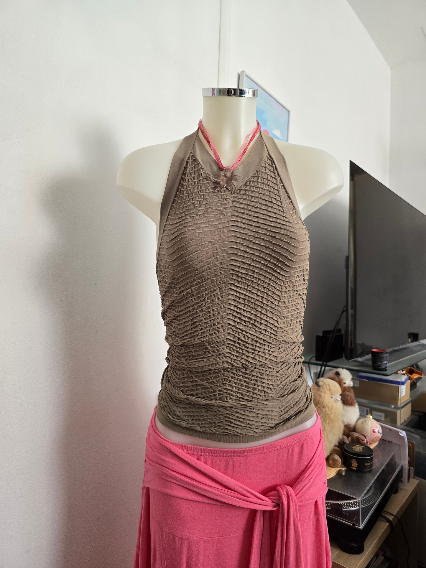 Y2k vintage indiesleaze backless top