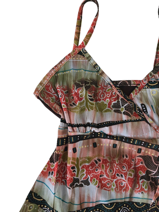 Y2k vintage bohemian asymmetric ibiza cami top