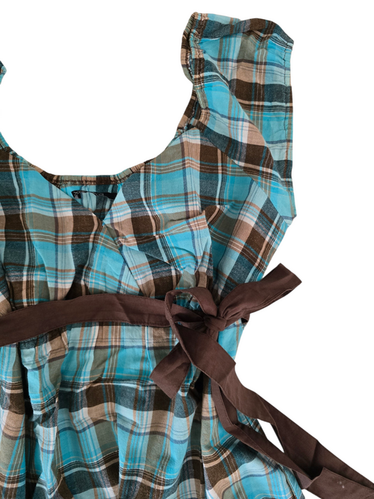 2000s vintage milkmaid plaid babydoll top - zimfriperie