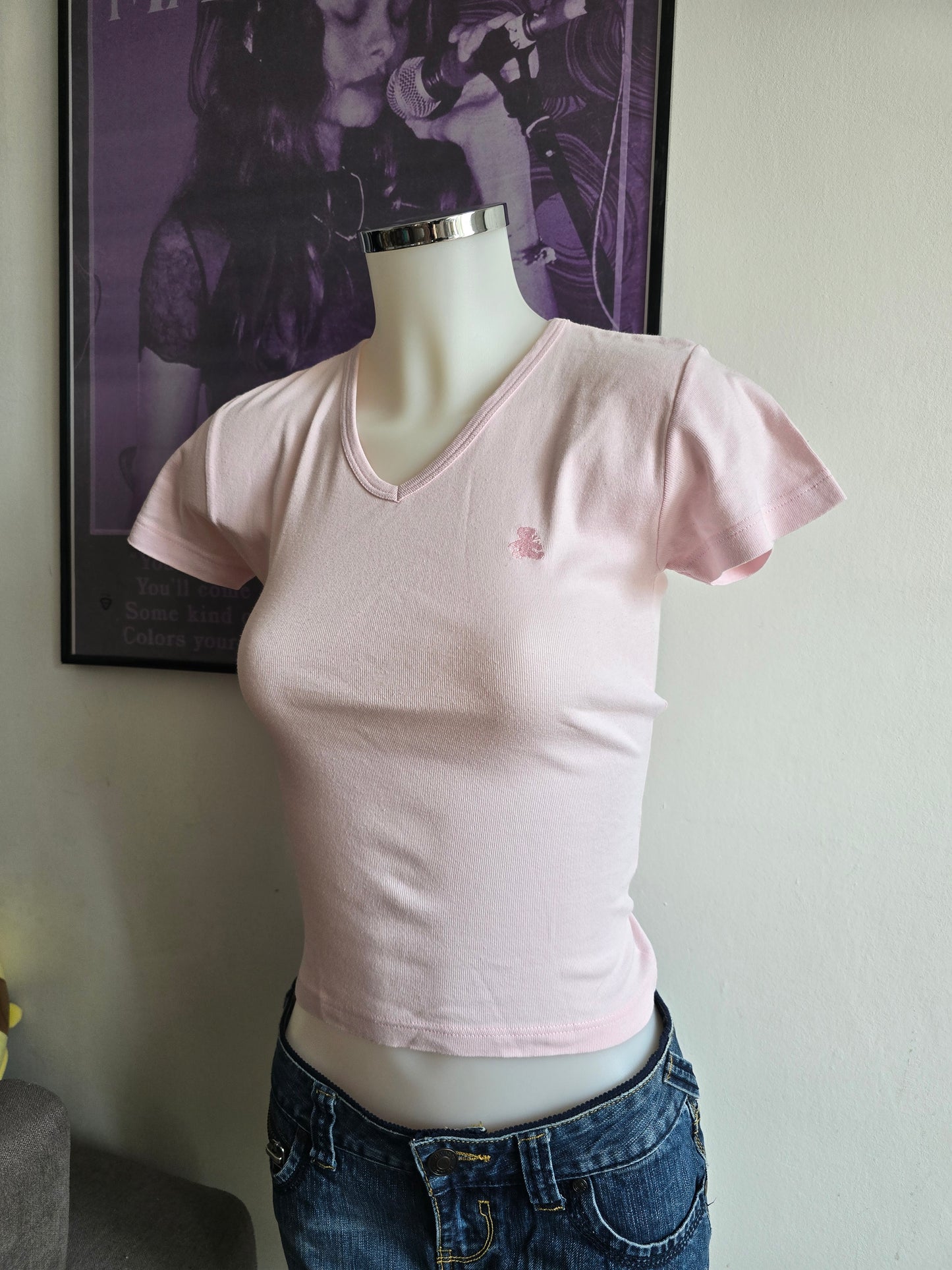 2000s vintage pink coquette tshirt