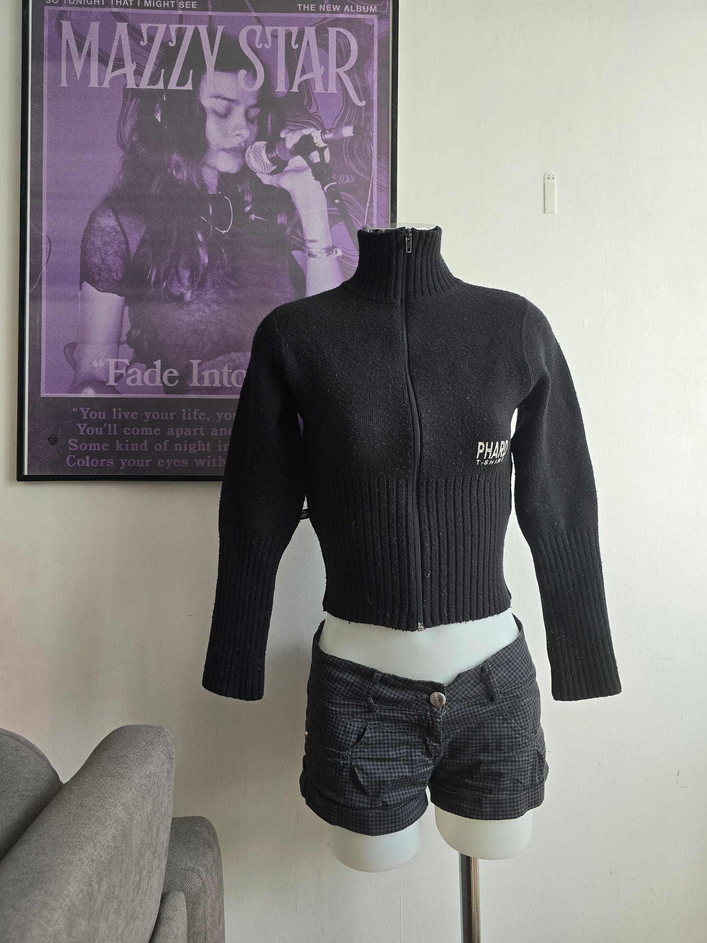 Y2k vintage mcbling zip sweater