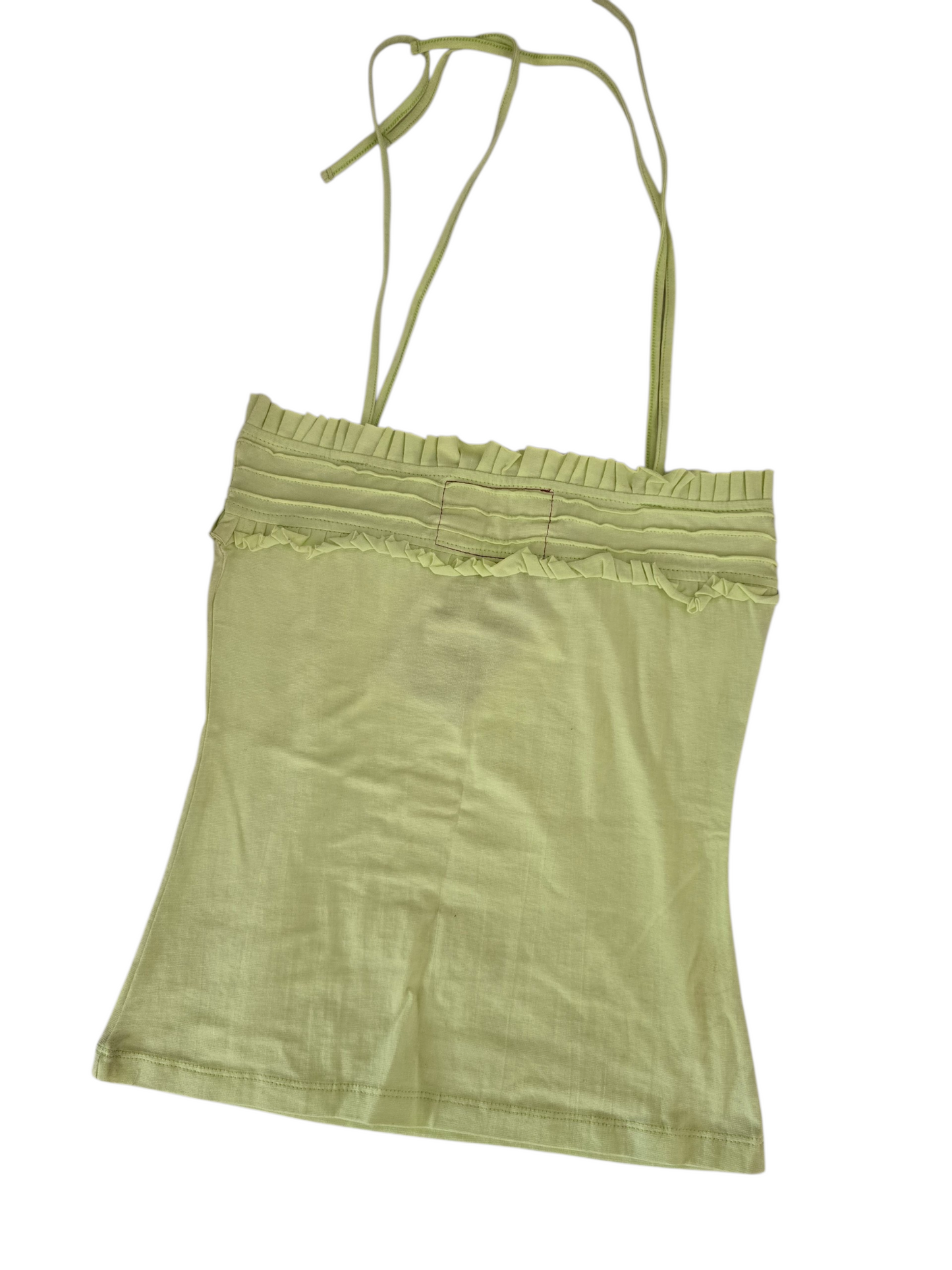 2000s vintage fairy boho green backless top
