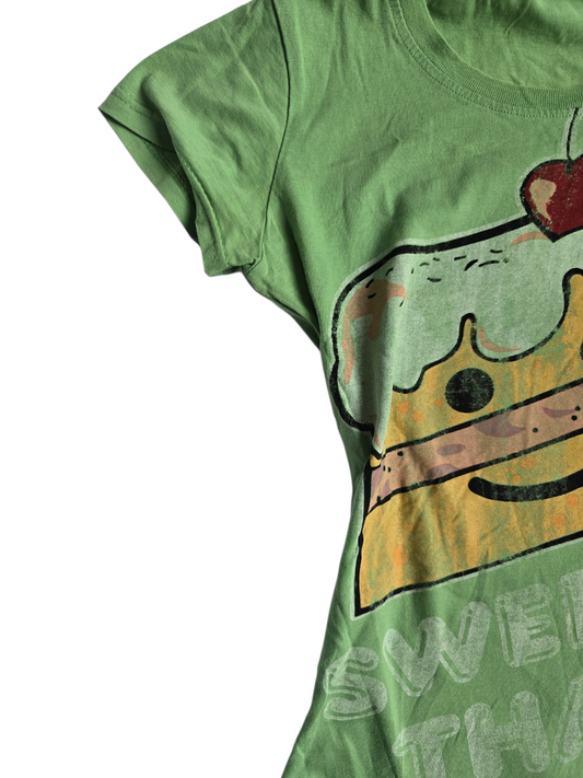 2000s vintage scene graphic printed green tee