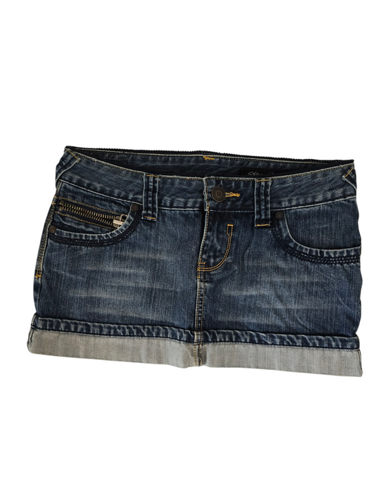 2000s vintage low rise denim mini skirt - zimfriperie