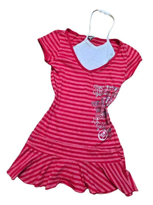 00s vintage striped indie sleaze top