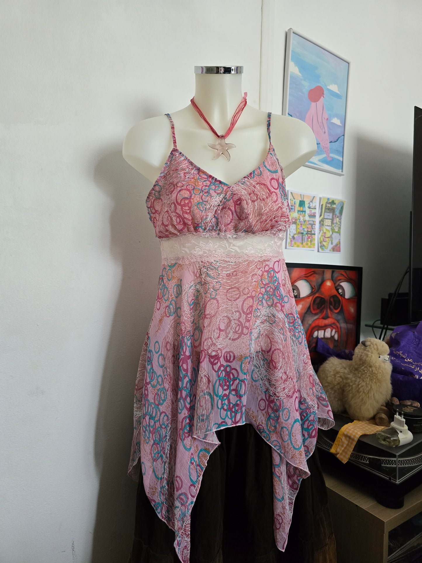 Y2k vintage fairy asymmetric top