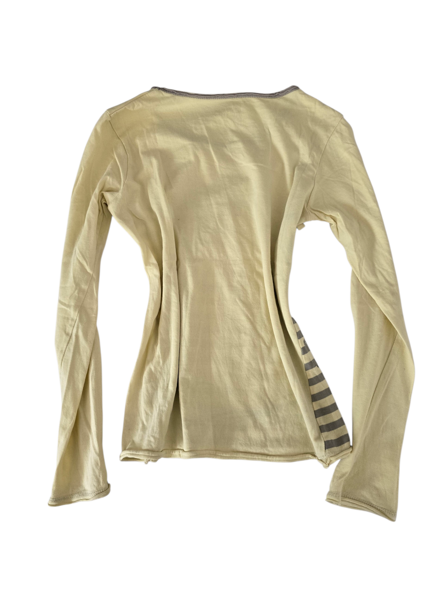 2000s vintage striped indie sleaze yellow top - zimfriperie