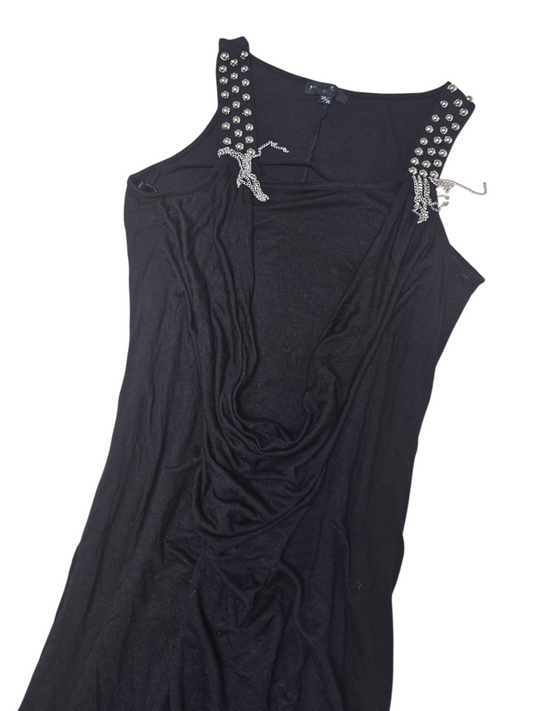00s vintage indie sleaze draped studded dress