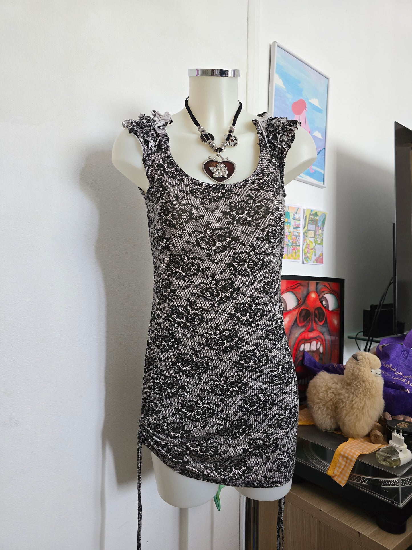 00s vintage dark coquette dress