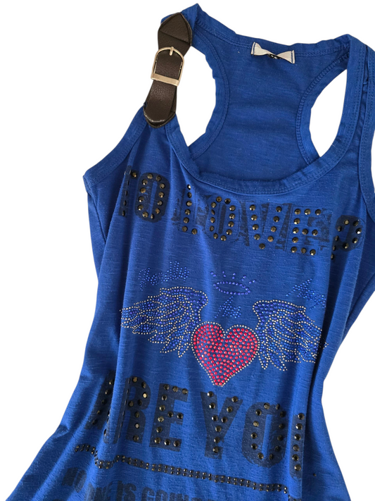 00s vintage indie sleaze rhinestone top