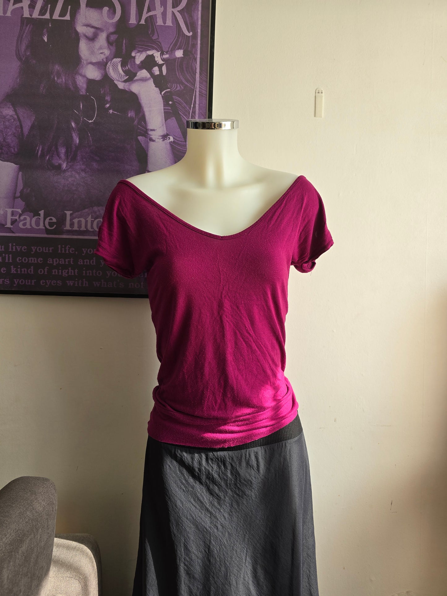 00s vintage indie sleaze slouchy backless top