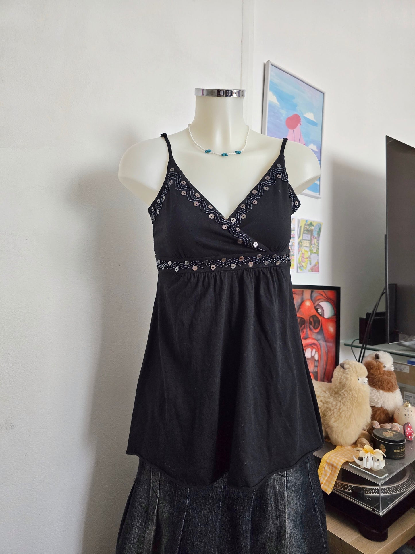 Y2k vintage boho cami top