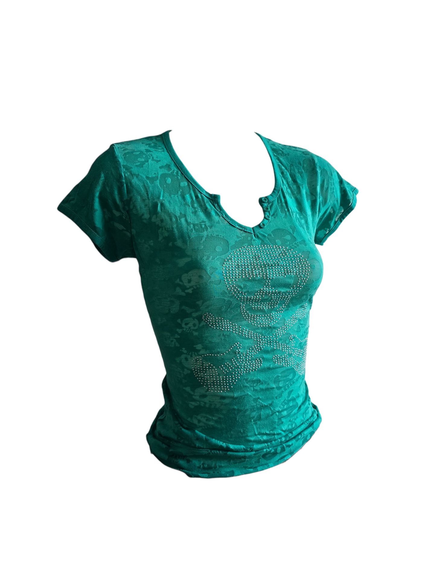 00s vintage emo fitted transparent skull top - zimfriperie