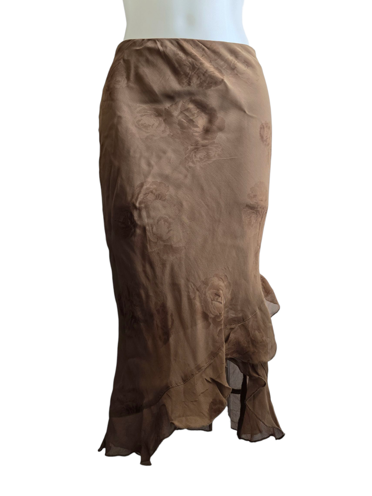 90s vintage romantic asymmetrical ruffle skirt