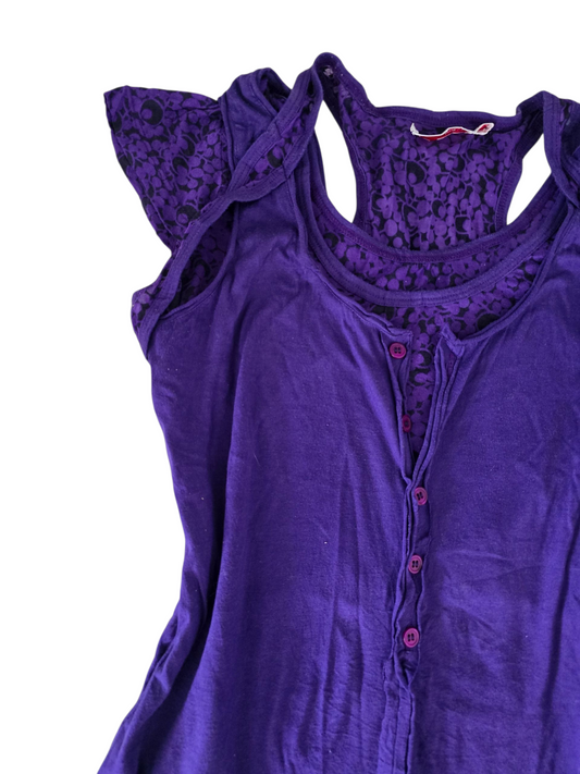 00s vintage softgrunge purple top