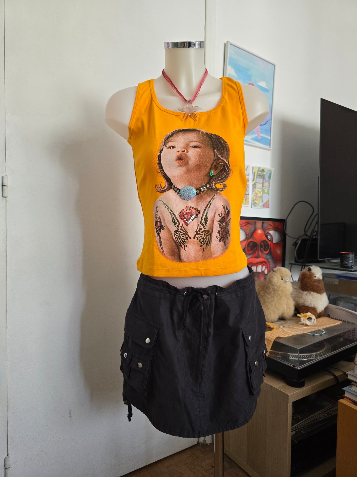 Y2k vintage baby sequin top