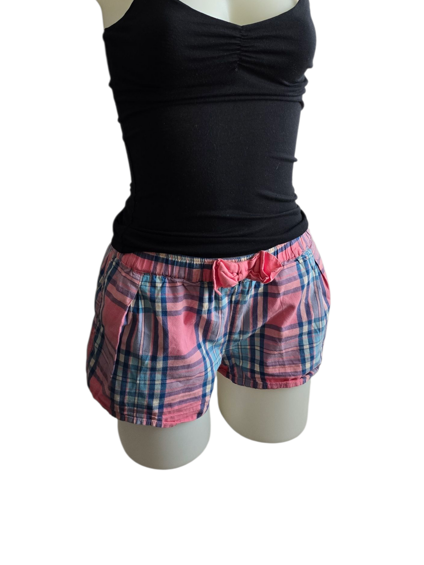 2000s vintage flirty low waist plaid mini shorts