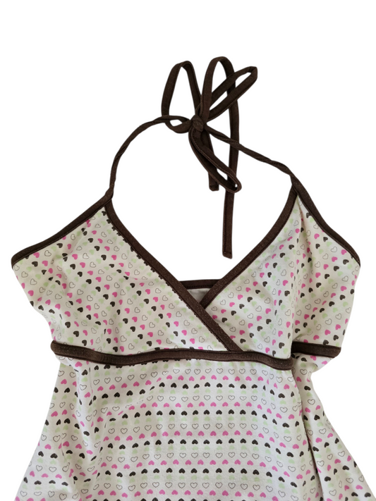 2000s vintage twee printed hearth babydoll backless top