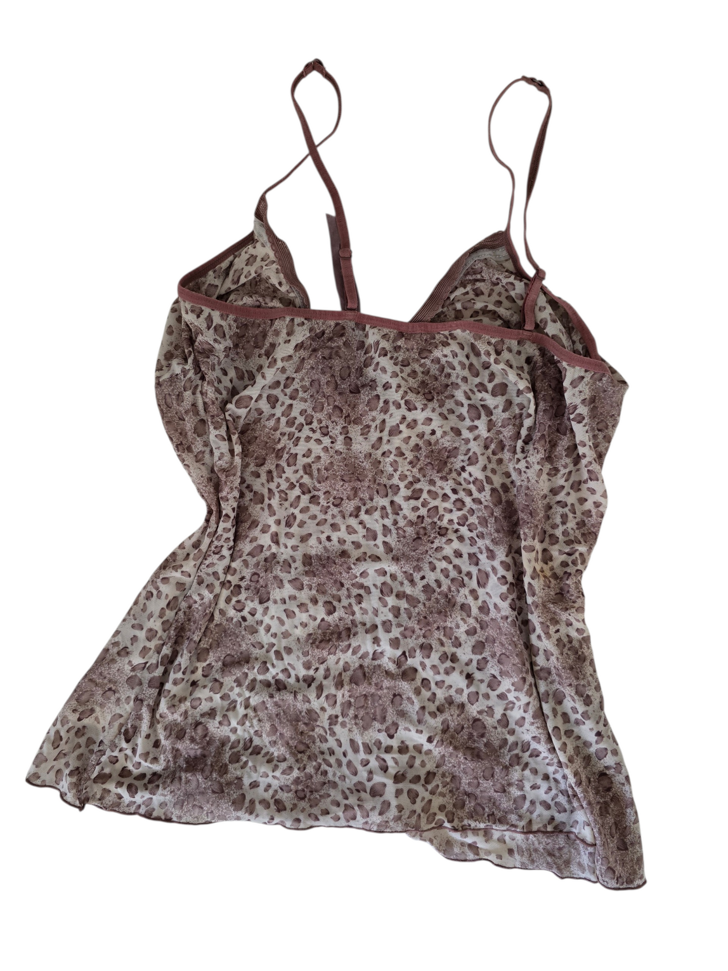 2000s vintage gyaru leopard babydoll top