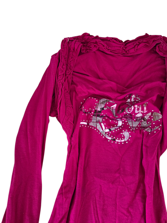 2000s vintage pink mcbling top - zimfriperie