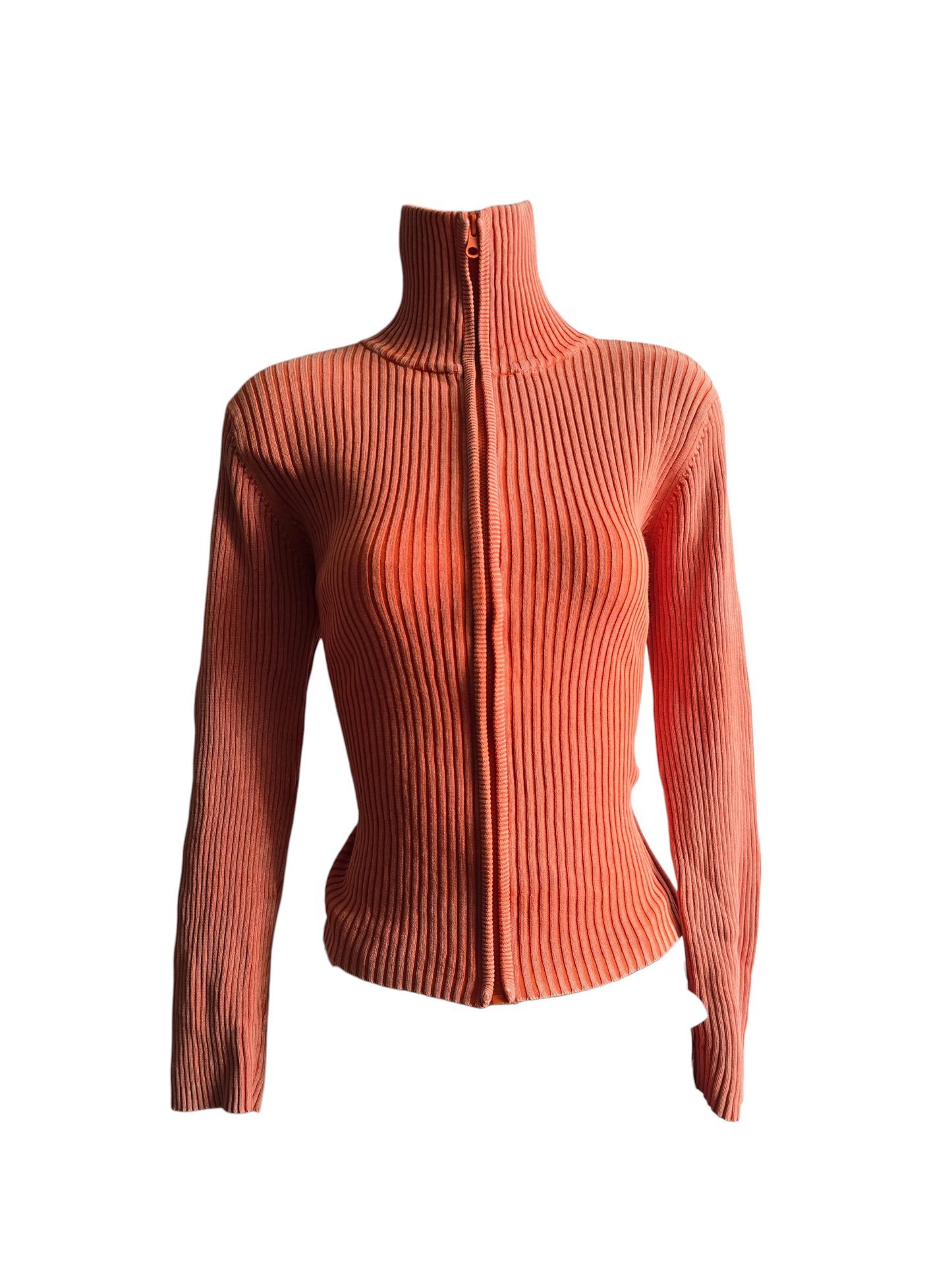 00s vintage softgrunge ribbed zip sweater - zimfriperie