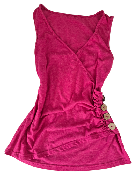 2000s vintage pink asymetric wrap top