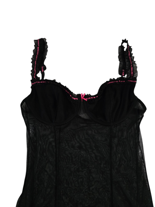 2000s vintage dark coquette babydoll top - zimfriperie