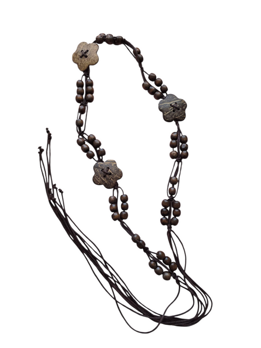 Y2k vintage bohemian wood belt