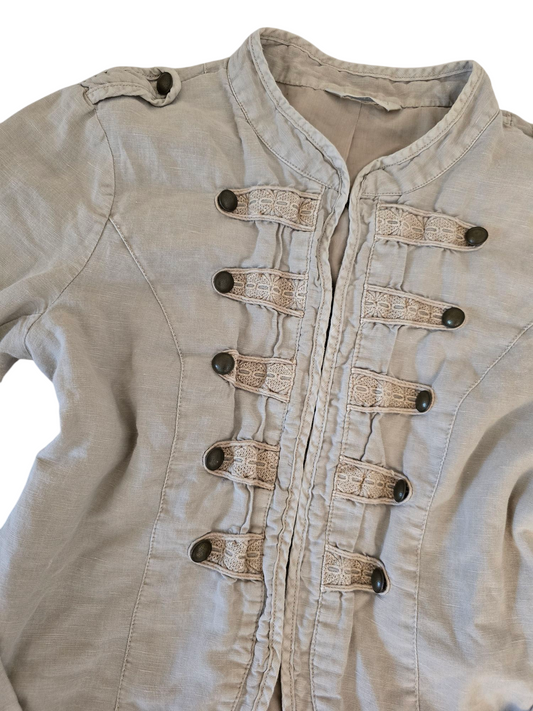 Y2k vintage indiesleaze officer linen jacket