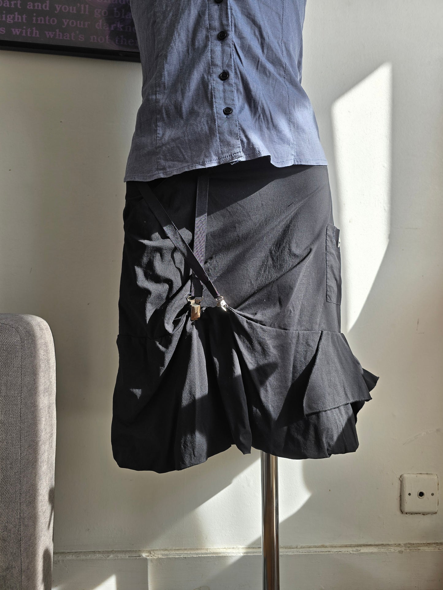 00s vintage softgrunge draped skirt