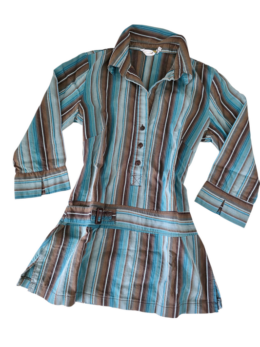 00s vintage striped office softgrunge fitted shirt