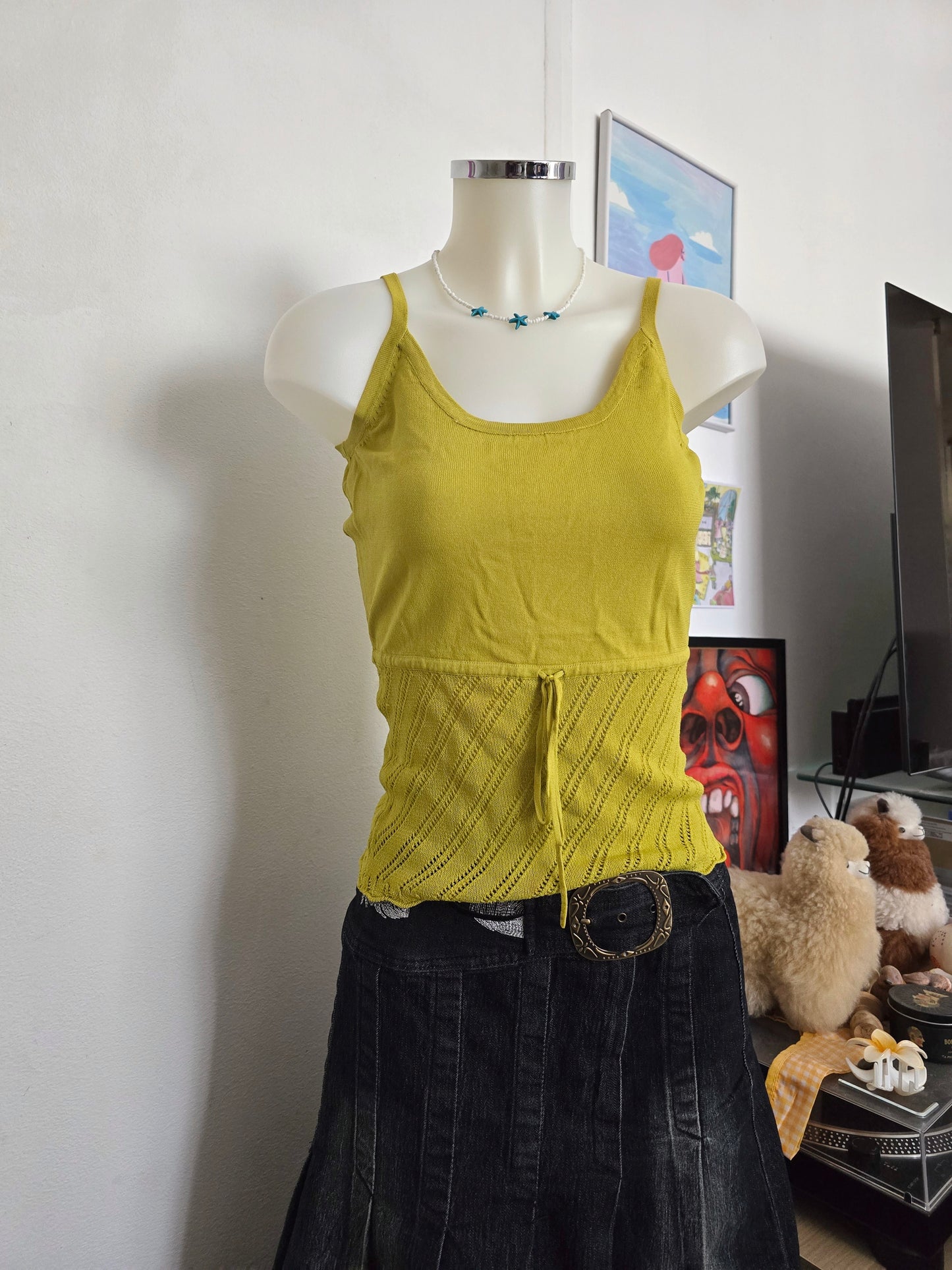 Y2k vintage boho knit top