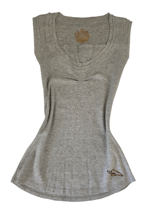 2000s vintage indie sleaze grey shinny top